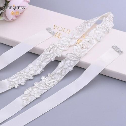 TOPQUEEN S470 Bridal Belts and Sashes Women Belts Lace Wedding Belt Fast Delivery Products Waist Belts Women Maternity Sash Belt