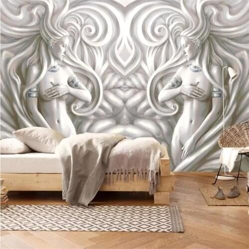 Wellyu Custom wallpaper 3d embossed beauty sculpture modern fashion обои TV background wall murals papel de parede 3d wallpaper