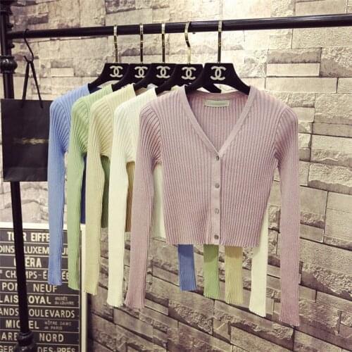 Patchwork Women V-neck Cardigans 2021 Fashion Casual Slim Ladies Knitted Sweater Long Sleeve Buttons Sweater Spring Autumn New