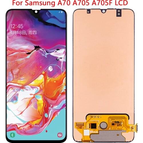 SUPER AMOLED A70 LCD For Samsung A70 LCD Display Touch Screen With Frame 6.7 '' Digitizer Assembly For Samsung A70 A705 A705F