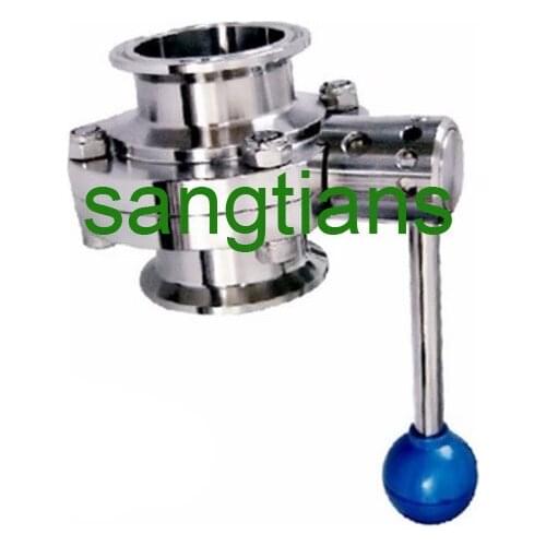 1-3/4" SS 304 butterfly valve,TC clamp,Manual,Stainless steel butterfly valve,sanitary butterfly valve