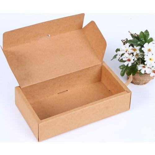 100Pcs/lot Large Kraft Paper Gift Paper Box Retail Packaging Craft Paper Box Kraft Paper Gift Tea Box 25*14*6cm