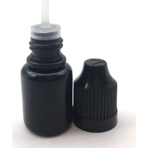 5pcs Black 5ml E Liquid PE Easy Squeeze Plastic Dropper Bottle With Childproof Cap Needle Vial