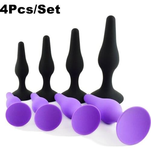 4Pcs/Set Silicone Butt Plug Anal Plugs Training Set Soft Bullet Dildo Anal Sex Toys For Beginner Woman Male Prostate Massager