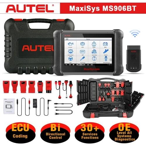 Autel MaxiSys MS906BT OE-All Systems Diagnosis Scan Tool Full OBDII Scanner With Bi-Directional Control, Active Test, ECU Coding