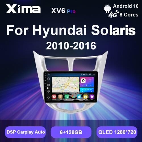 Xima 9 ''Car Android 9.0 2 din Car DVD player for Hyundai Solaris accent Verna 2011-2016 Car radio multimedia Player with Dvr