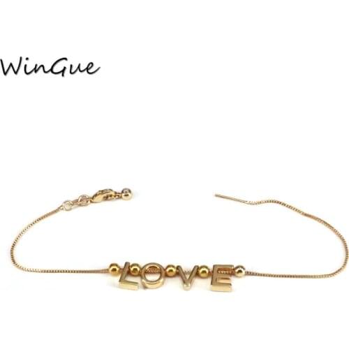 Bracelet For Women LOVE Letter Bracelets Charms Heart High Quality Chain Jewelry Adjustable Puseras