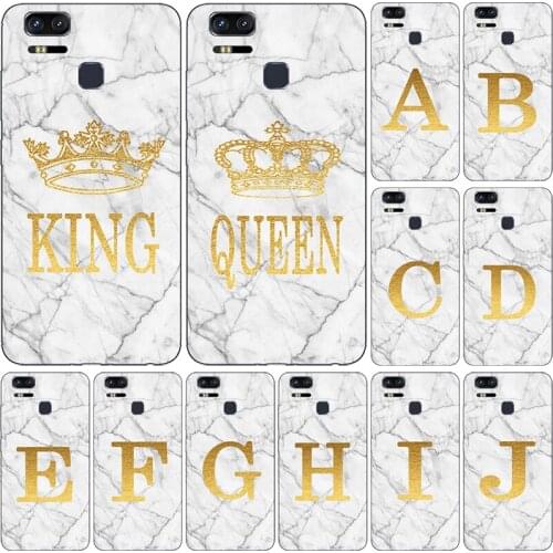 Phone Case For ASUS ZenFone 3 Zoom ZE553KL Z01HDA White Marble Golden English Letter Fashion Name Back Cover Shell Fundas