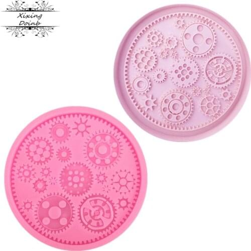 DIY silicone mold mechanical gear shape cake edge decoration tool cake mold Kitchen Baking tool chocolate fudge mold