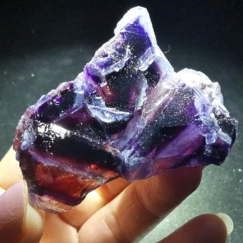 41.9gCollection of natural deep purple fluorite mineral teaching specimens, home decoration and original stone ornaments