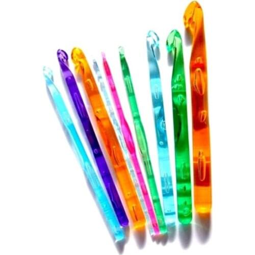 45pcs/5set 90/10set Plastic Crocheting Acrylic Crochet Hooks Needles 3mm,4mm,5mm,6mm,7mm,8mm,9mm,10mm,12mm