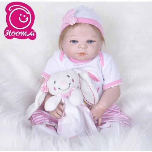 New Boneca Reborn 22 inches Soft Silicone Vinyl Dolls 55cm Soft Silicone Reborn Baby Doll Newborn Lifelike Bebe Reborn Dolls