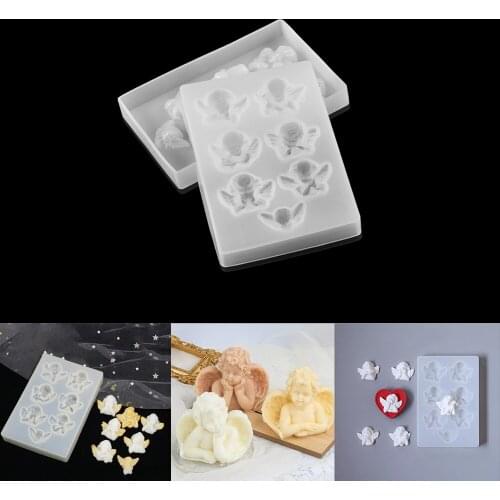 Small Angels Silicone Molds Cute Angle Epoxy Resin Mould Key Chain Pendants Mold for DIY Jewelry Decoration Making Tools