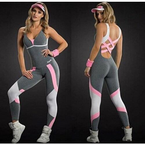 Fashion Yoga Set Women Gym Sporting Playsuit Clothing Exercise Top Jumpsuit Running Sportswear Soft Yoga Leggings