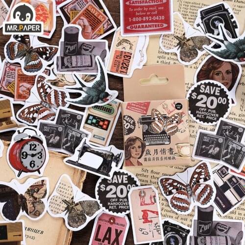 Mr.Paper 46Pcs/Box Cute Diary Sticker Scrapbook Gallery Fragment Series Small Boxed Japanese Kawai Decorative Stationery Sticker