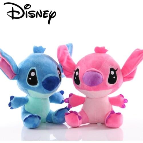 Disney Lilo & Stitch Stuffed Plush Pink Blue Dolls Pendant Toys Cartoon Anime Models Kawaii Plush Cushion Gift Childrens Toys