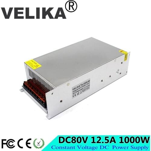Small Volume Single Output 1000W 80V 12.5A Switching Power Supply Transformer AC110V 220V TO DC SMPS for LED Light CNC Stepper