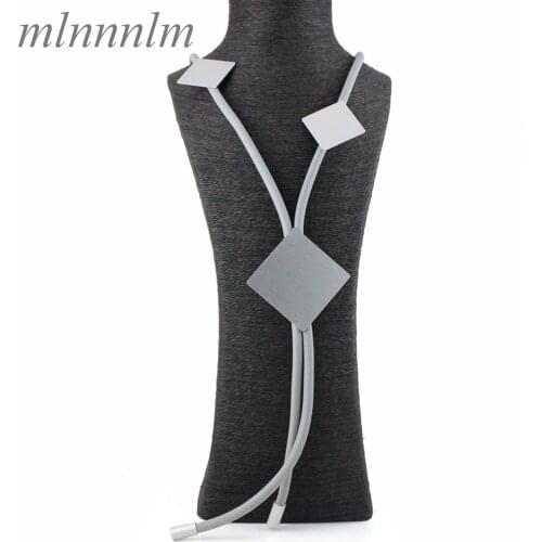 New Long Pendant Necklaces Women Jewelry Punk Style Grey Rubber Necklaces Clothes Accessories Ladies Necklace