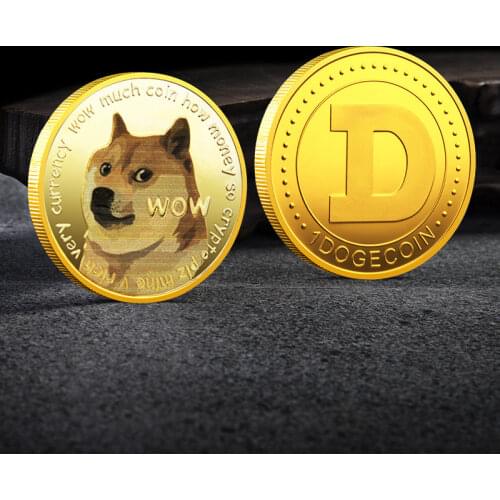 New Creative Souvenir Gold Plated Bitcoin Dogecoin Collectible Gift Art Collection Physical Commemorative Coin Home Decor