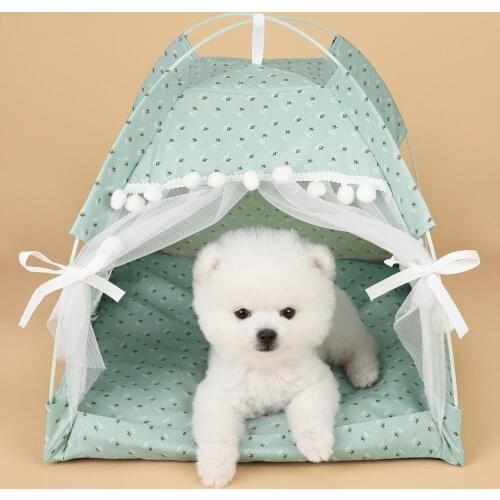 New Style Pet Tent House Cat Bed Portable Teepee With Thick Soft Cushion Available For Dog Puppy Excursion Outdoor Indoor
