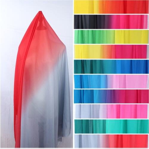Shade Chiffon Ombre Material 2 Tone 100D Chiffon Gradient Tissu Flowing Evening Dress Fabric for Wedding Gowns