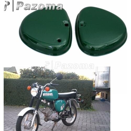 Pazoma Motorbike Steel Green Orange 2 Side Cover Left and Right Side Protector Guard for Simson S50 S51 S70