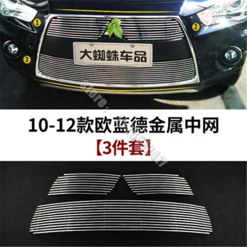 Stainless steel Front under Grille Around Trim Racing Grills Trim 2010-2012 for Mitsubishi Outlander Car styling
