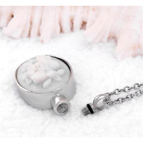 Portray Ture Butterfly Flower Ashes keepsake Memorial Jewelry Stainless steel Ashes Keepsake Urn Pendant