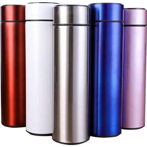 Tasse à changement de couleur portable 500 ml tasse à café température affichage LED 304 tasse de voyage en acier inoxydable