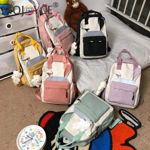 Leisure Girls Students Book Stationery Backpacks Multifunction Hit Color Travel Rucksack Large Capacity Knapsack