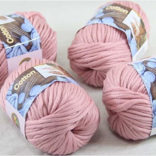Sale 4 Ball x 50g Super Soft Pure Cotton Chunky Shawl Hand Knitting Womens Yarn Pink Rose 422-07-4