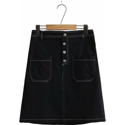 Plus Size Womens XL-4XL Black Skirts Ladies' Elegant A-line Simple Fashion Skirts