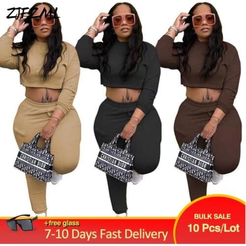 Bulk Items Wholesale Lots Two Piece Tracksuit Women Casual Full Sleeve Sporty Crop Hoody and Sheath Bodycon Trouser Co Ord Sets