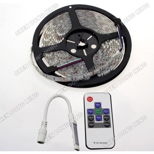 25M 60leds Non-waterproof IP22 SMD RGB led neon tape 5set/lot 7.2W/m 5050 RGB LED Strip Lights DC12V With Mini Controller