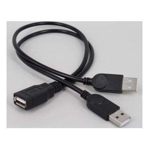 USB 2.0 A 1 Female to 2 Dual USB Male Data Hub Power Adapter Y Splitter USB Charging Power Cable Cord Extension Cable 30CM