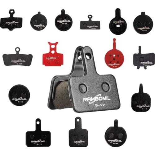 RAMBOMIL 1Pair Bicycle Resin&Semi-Metal Disc Brake Pads Durable Anti-Wear Low Noise High Stability 15 styles Exquisite Packaging