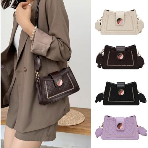 Women Fashion PU Leather Underarm Shoulder Bag Handbag Solid Color Crossbody Bag