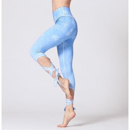 Women Fitness Yoga Pants Slim High waist Sport Leggings Gym Elastic Romantic Printed Long Tights for Running Tummy Control
