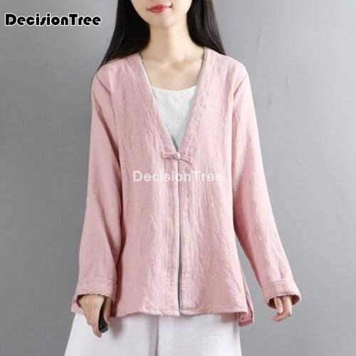 2021 vintage kimono cardigan traditional chinese clothing women chinese style hanfu qipao hanfu top ethnic tang top blouse