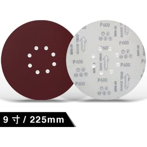 The 30pcs 225mm 9Inch 8 Hole Sander Disc Sanding Polish Paper Sandpaper 40/ 60Grit