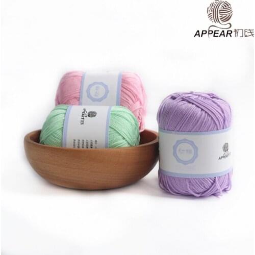 6pcs Free Shipping 50g/ball 100% Cotton Baby Yarn For Knitting Baby Sweaters Shoes Hats Yarn A