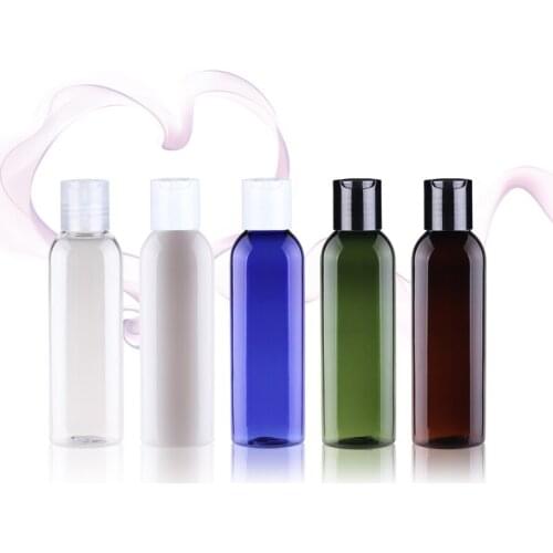 Black White Clear Blue Green 50PCS 60ML Disc Top Cosmetic PET Lotion Bottle Shampoo Gel Plastic Bottle Liquid Travel Soap Bottle