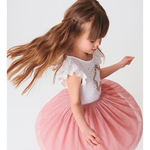 Kids Frocks for Girls Summer Toddler Clothes Star Sequined Vestiods Cotton Tulle Dress for 2-7 Years 67015