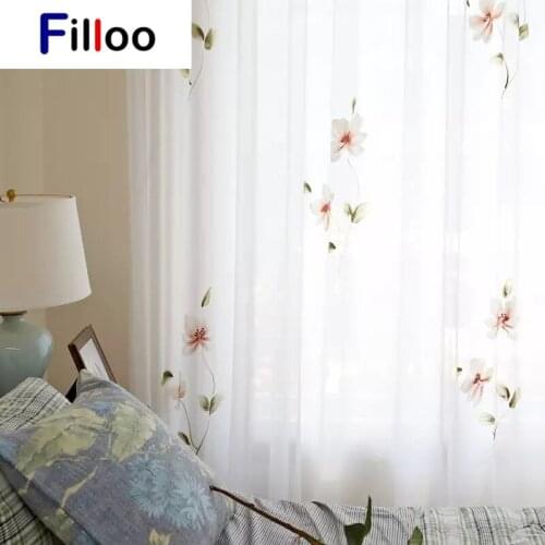 France Painting Elegant Hand Painted Curtains for Living Room Noble Wave Curtains Bedroom Chiffon Tulle Kitchen Customized Veil