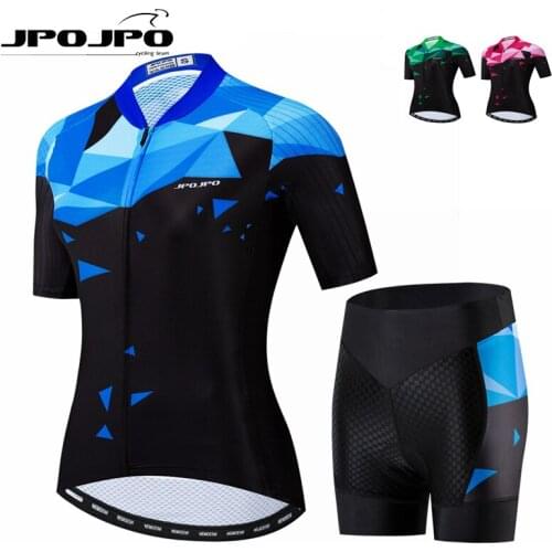 JPOJPO Top Quality Women Cycling Clothing Kit Summer Racing Sport Cycling Jersey Set Mountain Bike Clothing Team Cycling Wear
