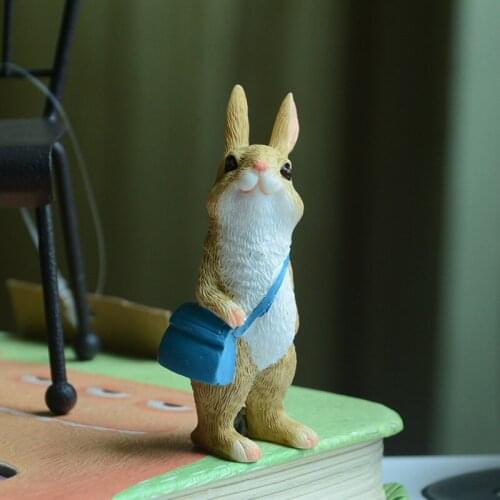 Everyday Collection Easter Decorations for Home Cute Rabbit Figurines Miniature Tabletop Ornaments Fairy Garden Thanksgiving