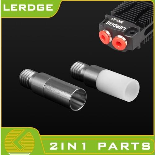 LERDGE 2IN1 Out Hotend PTFL Teflonto Tube Throat 3D Printer Stainless Steel and Copper V6 Nozzle Heater Block Vocano Accessories