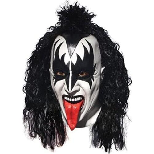 Kiss Gene Simmons Lead Singer Mask Halloween Horror Mask Crazy Music Festival Mask 06