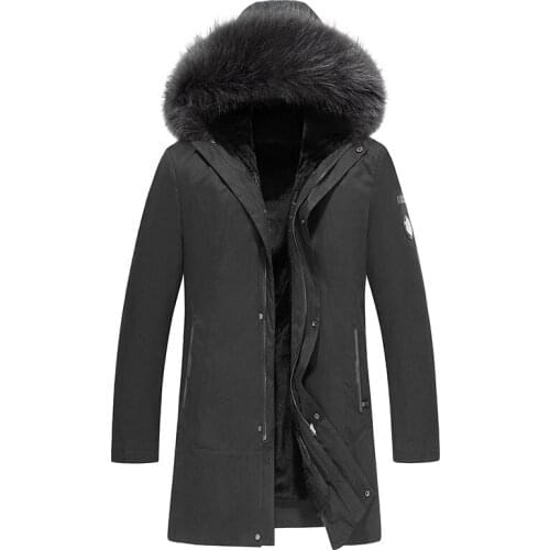 New arrival winter jacket men parka with fox fur hood russian winter coats and jackets inside thick warm fur plus size