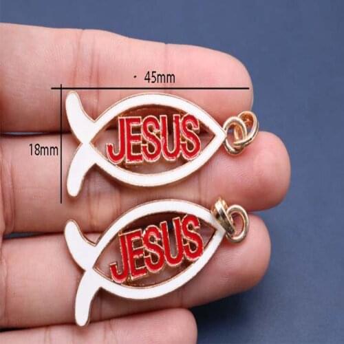 New Fashion Mens Gold Keychain DIY Metal Holder Chain Gold Plated Fish Jesus Pendant Gift
